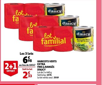 Auchan Haricots Verts Extra Fins & Rangés d'Aucy offre