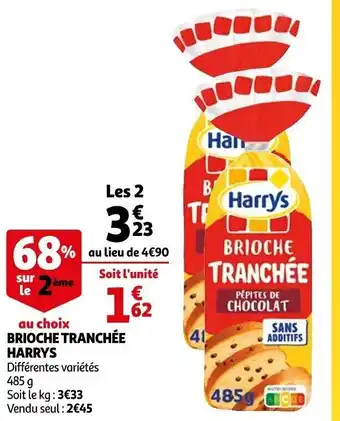 Auchan Brioche Tranchée Harrys offre
