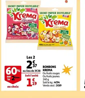 Auchan Bonbons Krema offre