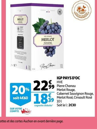 Auchan IGP Pays d'oc offre