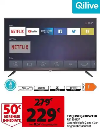 Auchan Supermarché Qilive tv q43us211b offre