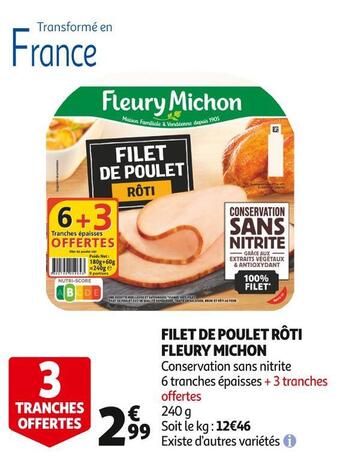 Fleury michon filet de poulet rôti