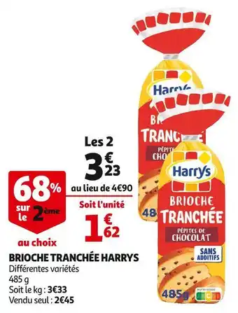 Auchan Supermarché Harrys brioche tranchée offre