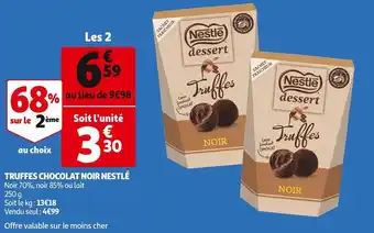 Auchan Supermarché Nestlé truffes chocolat noir offre