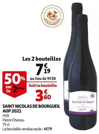 Auchan Supermarché Saint nicolas de bourgueil saint nicolas de bourgueil aop 2021 offre