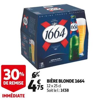 Auchan Supermarché 1664 bière blonde offre
