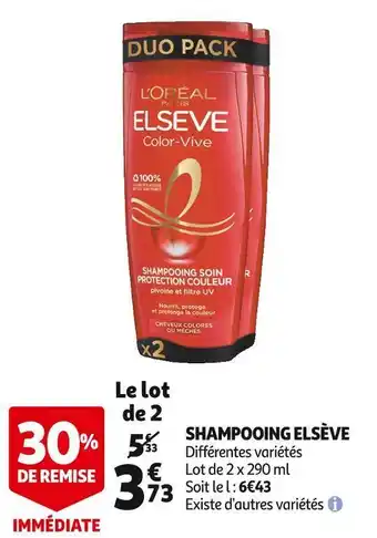 Auchan Supermarché L'oréal paris shampooing elsève offre