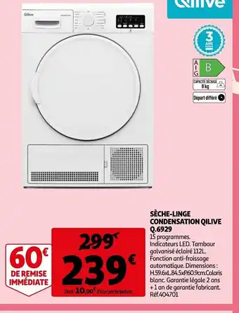 Auchan Seche-Linge Condensation Qilive offre