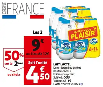 Auchan Supermarché Lactel lait offre