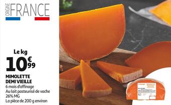 Auchan Supermarché Mimolette demi vieille offre