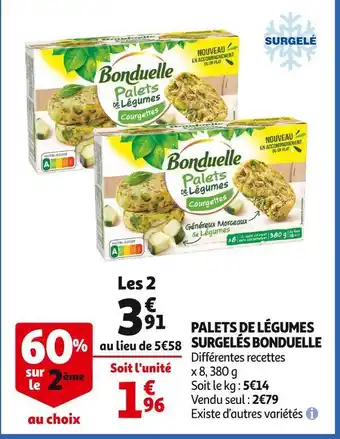 Auchan Supermarché Bonduelle palets de légumes surgelés offre