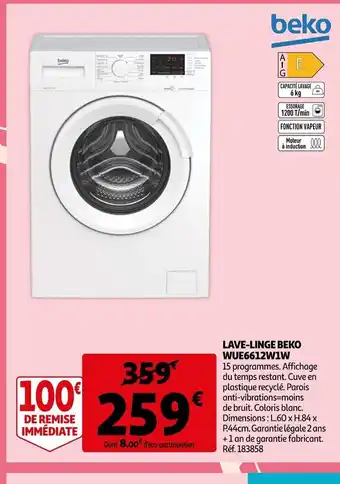 Auchan Lave-Linge Beko offre