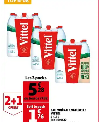 Auchan Vittel eau minérale naturelle offre
