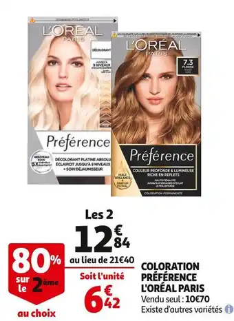 Auchan Supermarché L'oréal paris coloration préférence offre