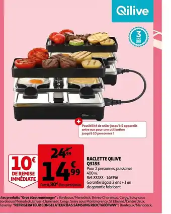 Auchan Raclette Qilive Q5155 offre