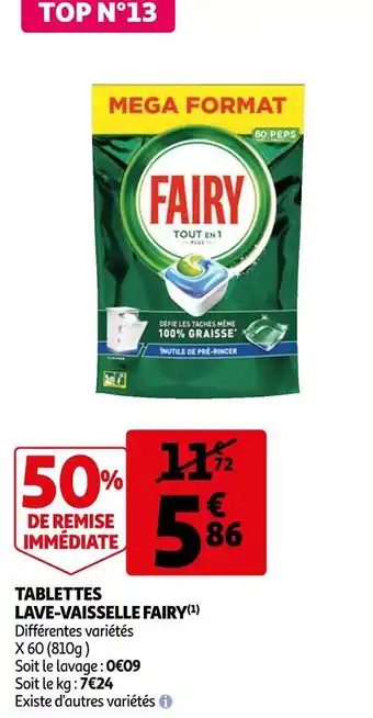 Auchan Fairy tablettes lave-vaisselle offre