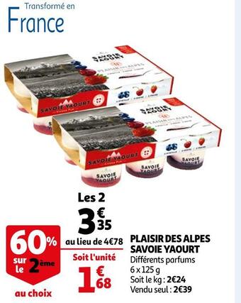 Auchan Savoie yaourt plaisir des alpes offre