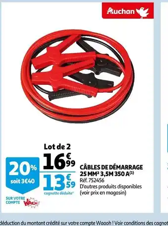 Auchan Câbles de démarrage offre