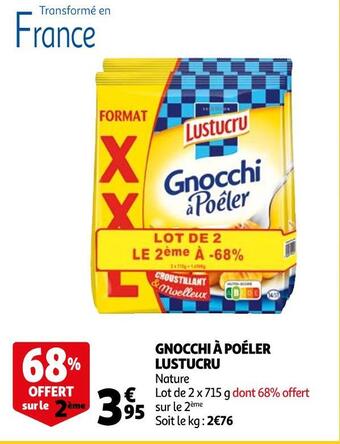 Auchan Lustucru gnocchi à poéler offre