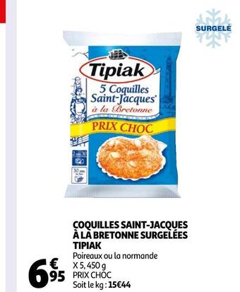 Auchan Tipiak coquilles saint-jacques à la bretonne surgelées offre