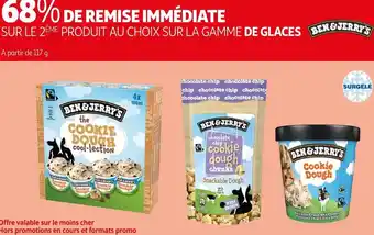 Auchan Ben&jerry's 68% de remise immédiate sur le 2ème produit sur la gamme de glaces ben&jerry's offre