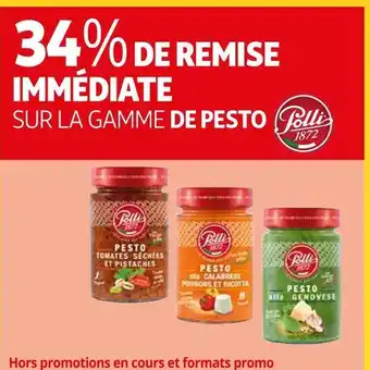 Auchan Polli 34% de remise immédiate sur la gamme de pesto polli offre