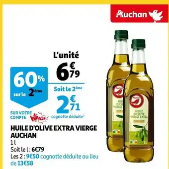 Auchan Auchan huile d'olive extra vierge offre