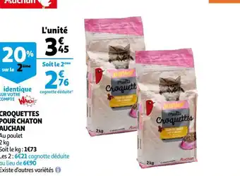 Auchan Auchan croquettes pour chaton offre