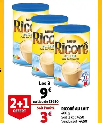 Auchan Ricoré ricoré au lait offre