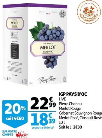 Auchan Pierre chanau igp pays d'oc offre