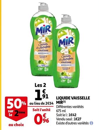 Auchan Mir liquide vaisselle offre
