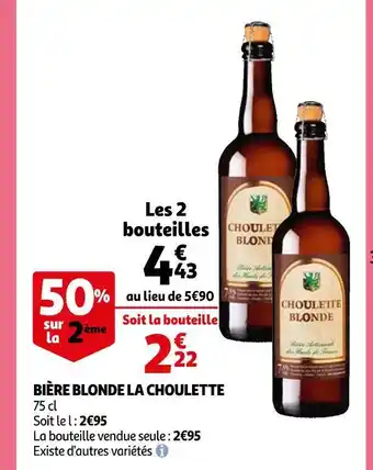 Auchan La choulette bière blonde offre