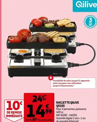 Auchan Qilive raclette q5155 offre