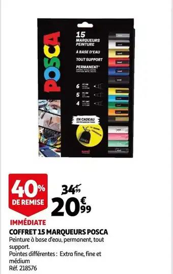 Auchan Posca coffret 15 marqueurs offre