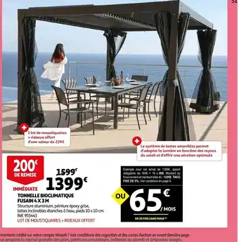 Auchan Tonnelle Bioclimatique Fusain 4x3m offre