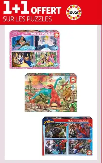 Auchan Educa 1+1 offert sur les puzzles educa offre