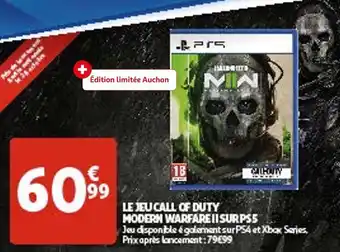 Auchan Le jeu call of duty modern warfare ii sur ps 5 offre