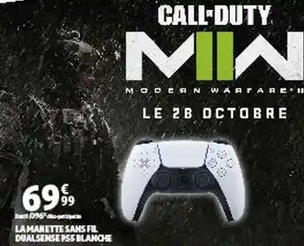La manette sans fil dualsense ps5 blanche