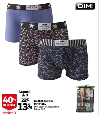 Auchan Dim boxers homme vibes offre
