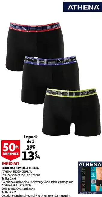 Auchan Athena boxers homme offre