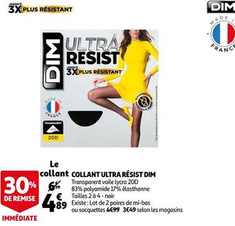 Auchan Dim collant ultra résist offre