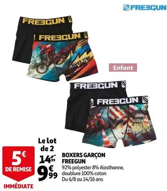 Auchan Freegun boxers garçon offre