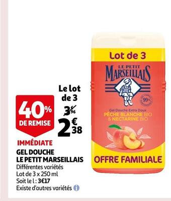 Auchan Le petit marseillais gel douche offre