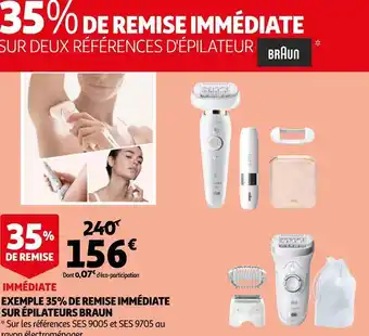 Auchan Braun 35% de remise immédiate sur deux références d'épilateur braun offre