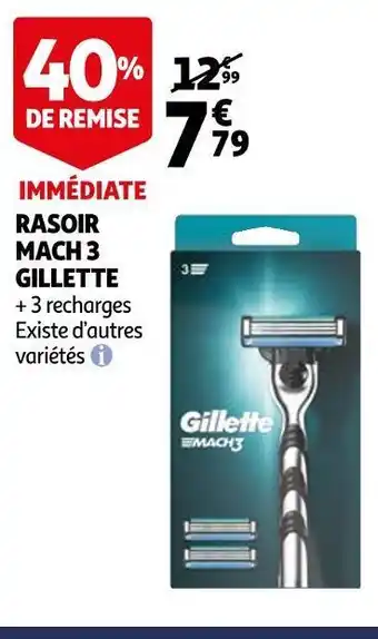 Auchan Gillette rasoir mach 3 offre