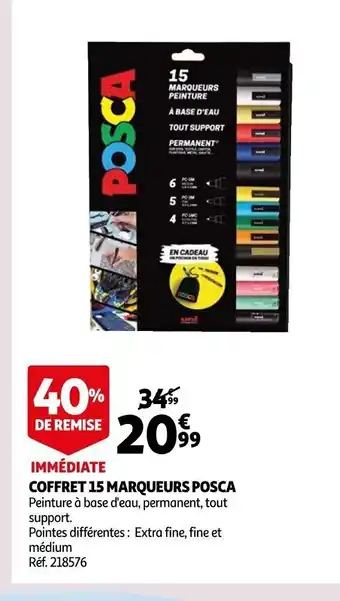 Auchan Coffret 15 Marqueurs Posca offre
