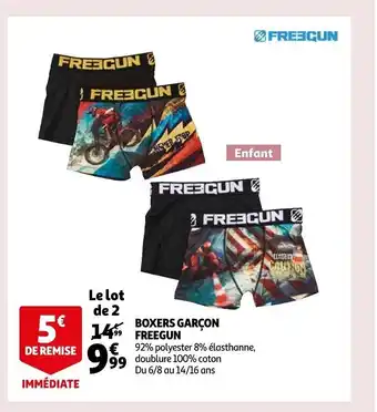 Auchan Boxers Gargon Freegun offre
