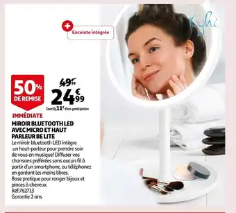Miroir Bluetooth Led Avec Micro Et Haut Parleur Be Lite