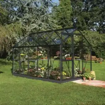 Gamm vert Serre en verre horticole popular noir 6,20 m² + embase - halls offre