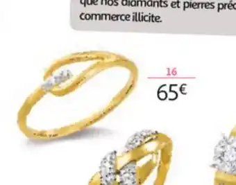 Auchan Bague or 375 millièmes Rhodie Et Diamants offre